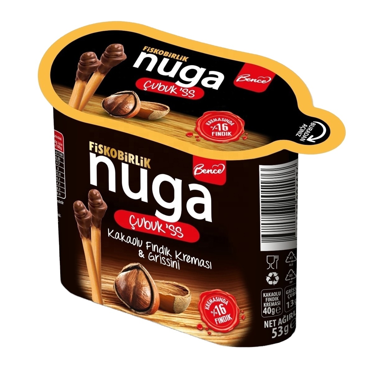 Какао-крем NUGA, шоколад 53 г, высококачественный шоколад с Лесным Орехом и молочным кремом, Лучшая цена из Турции
