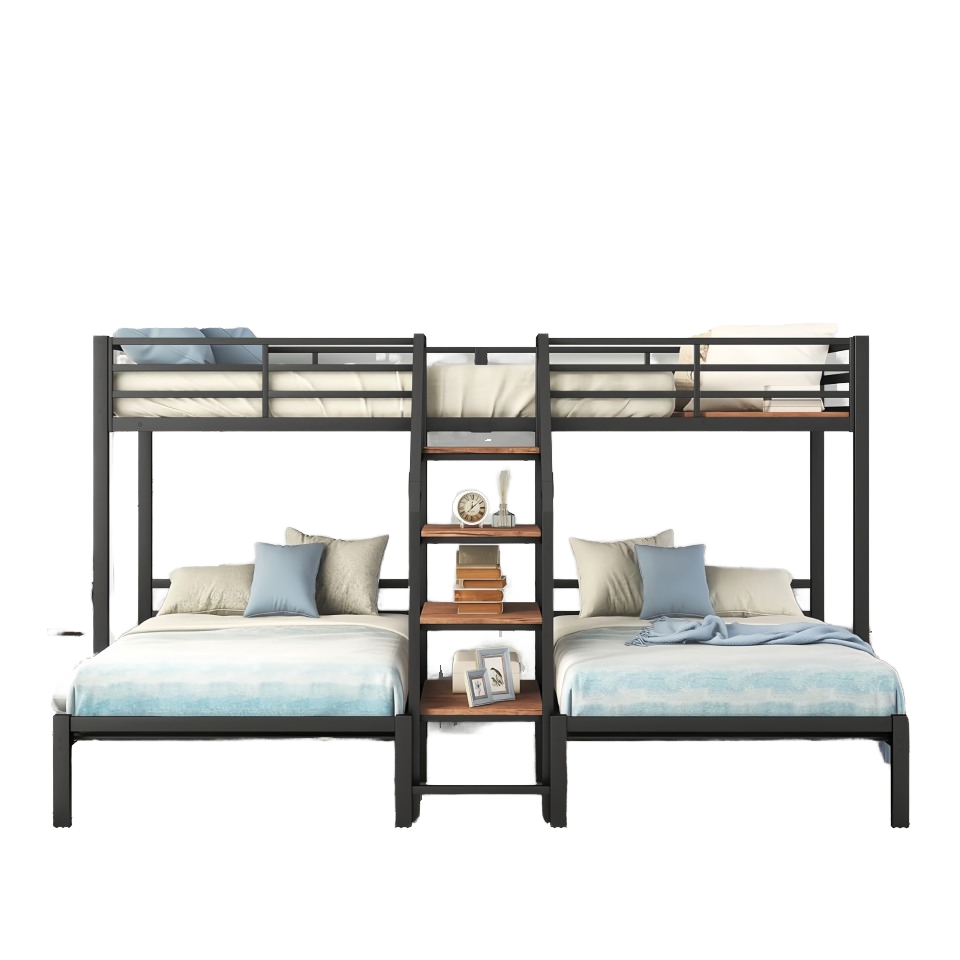 Indoor Home Smart Furniture For Bedroom Decoration Apartment Warehouse Mall Modern Triple Bunk Bed with Space-Saving Design