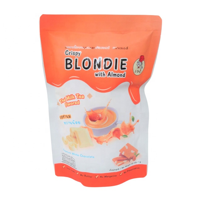 40 г, запеченный хрустящий Blondie с миндалем, тайский молочный чай со вкусом, здоровая закуска, сделано в Таиланде