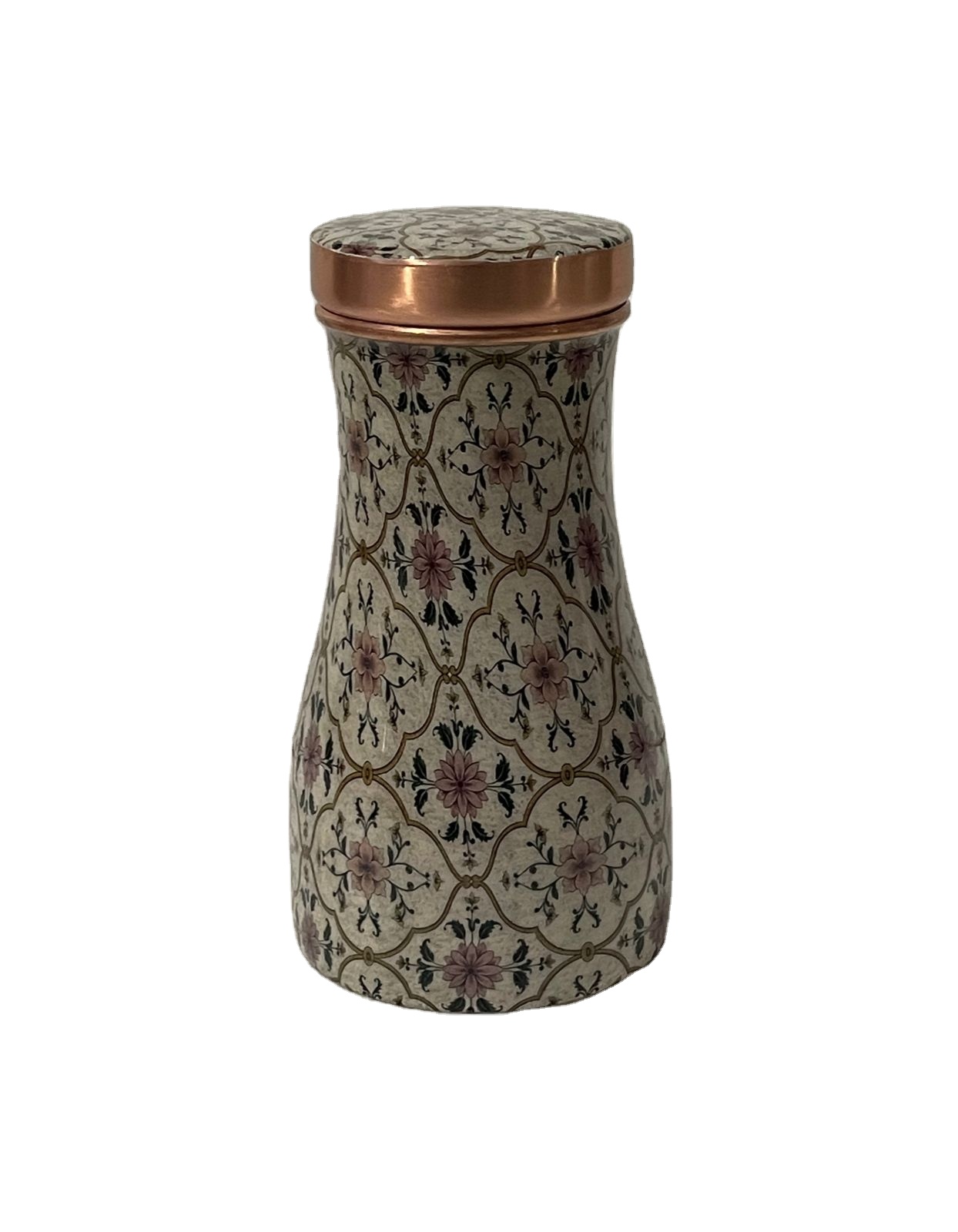 100% Natural Enamel Printed Finished Copper Sugar Tea Coffee Storage Pot with Lid