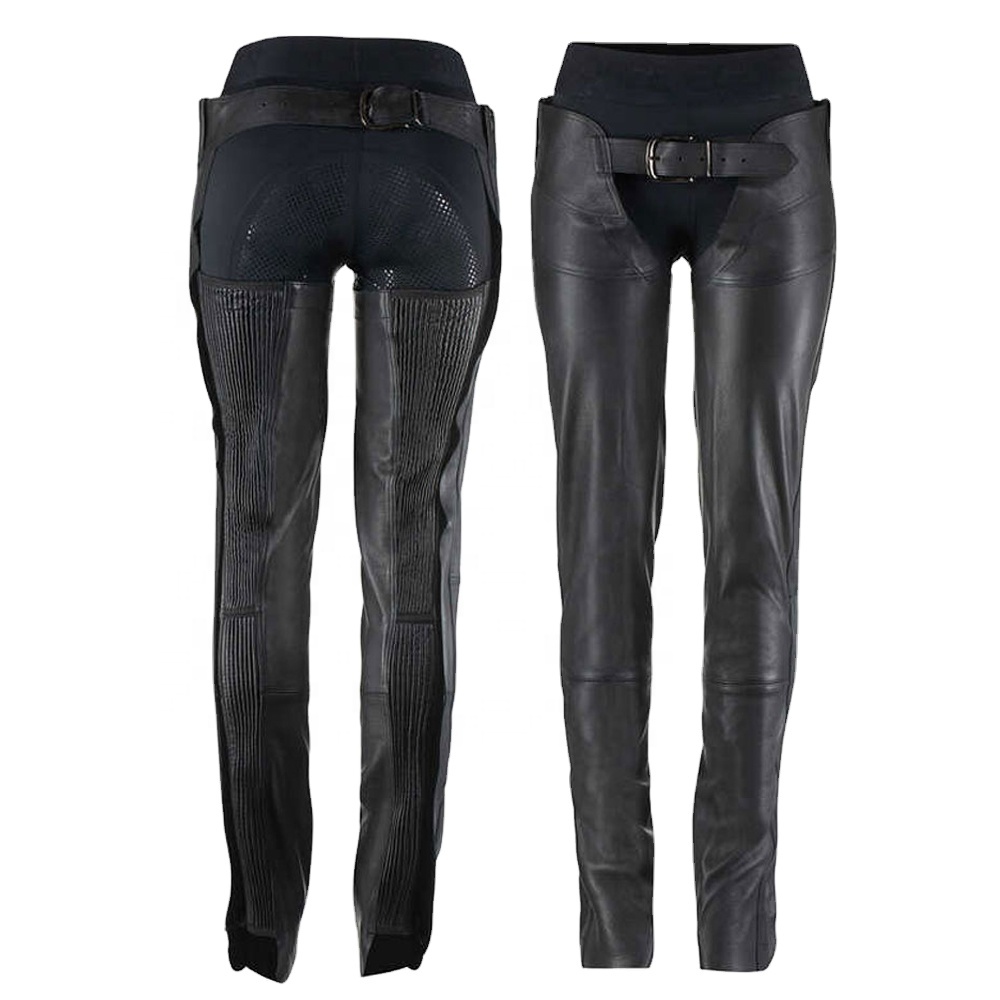 Full Chaps Black Leather Horse Riding Adults Fashion Wears Different Designs Different Colors
