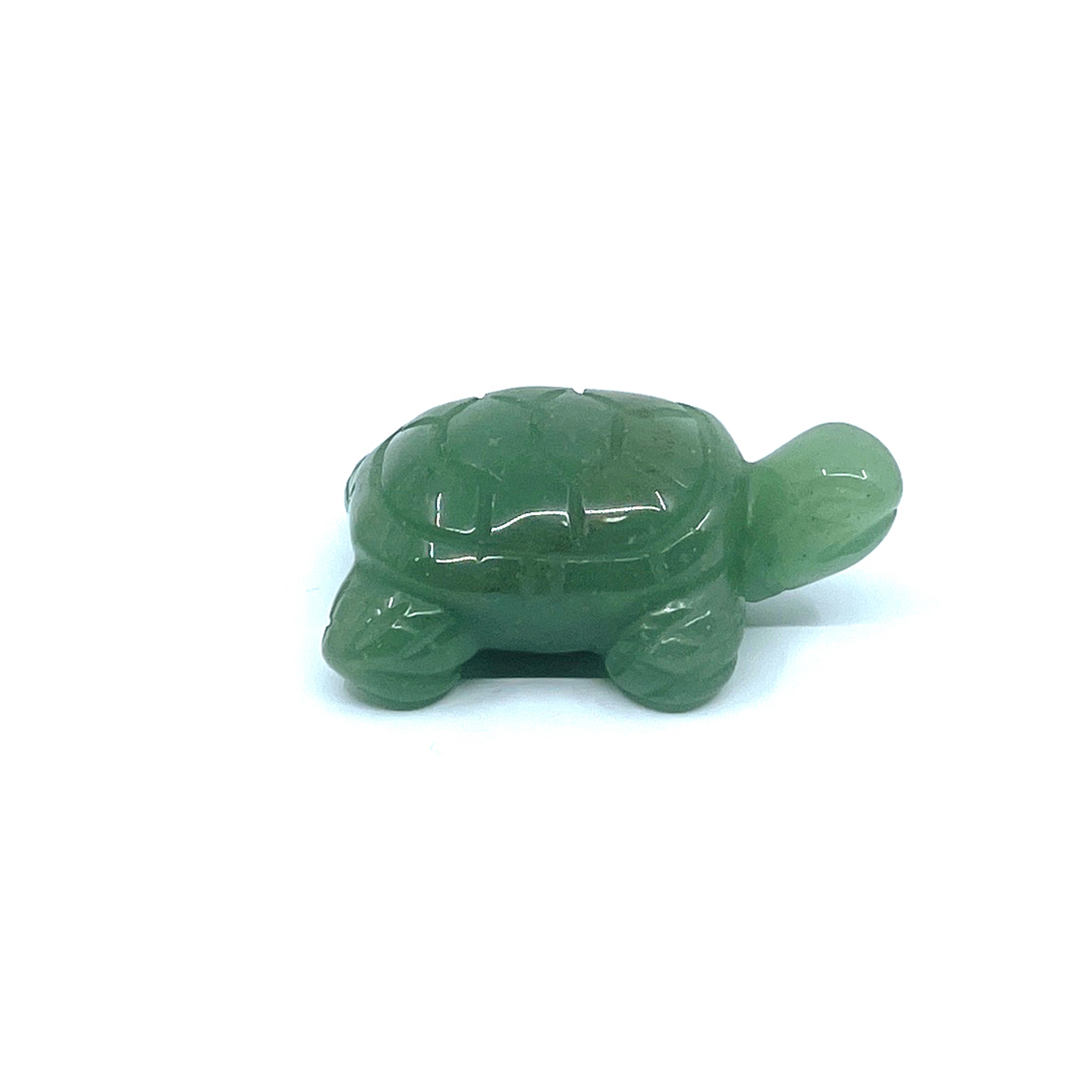 Natural Gemstone Green Aventurine Hand Carved Tortoise Figurine