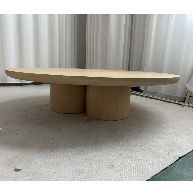 Ferly New Luxurious Living Room Furniture Wooden Dining Table Solid Wooden Casual Cylinder Round Coffee Table