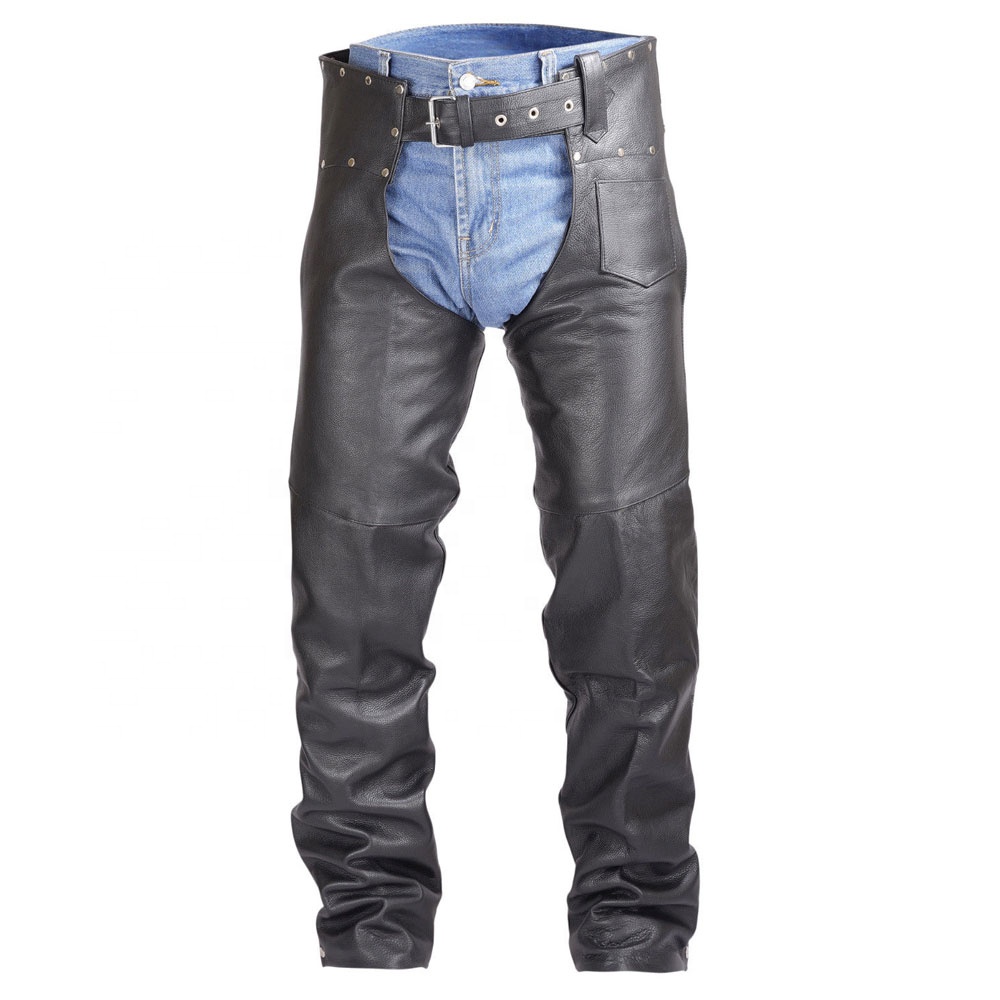 Men's Leather Chaps for motorcycle riding Custom made Leather Chaps motorcycle Riders American Vintage String Style Tall size