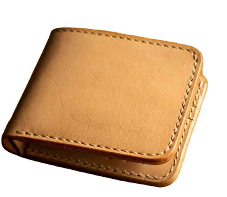 Natural Vegetable Tanned Leather Wallet, Bifold Wallet, Handmade, Full Grain, Genuine Leather, Raw, Veg Tan, Vegtanned, Durable