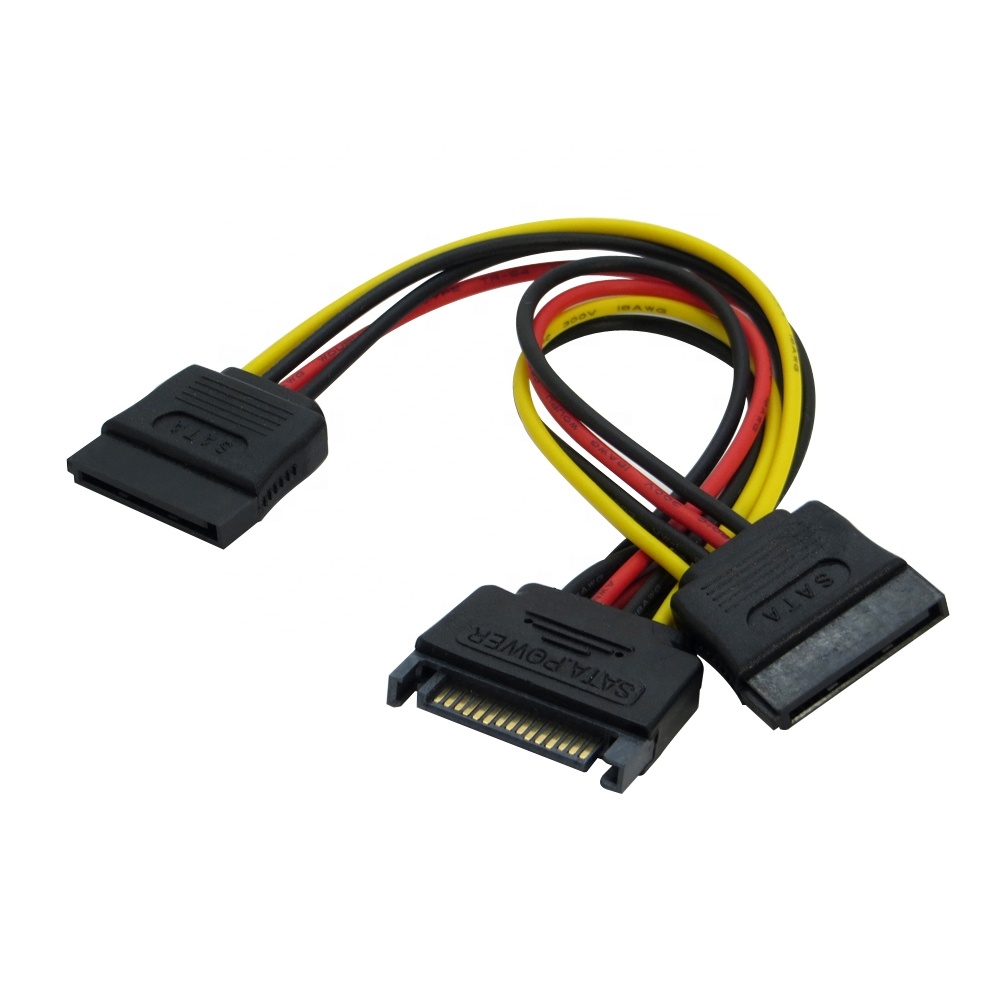 SATA15M to Dual SATA15F Splitter Power Cable