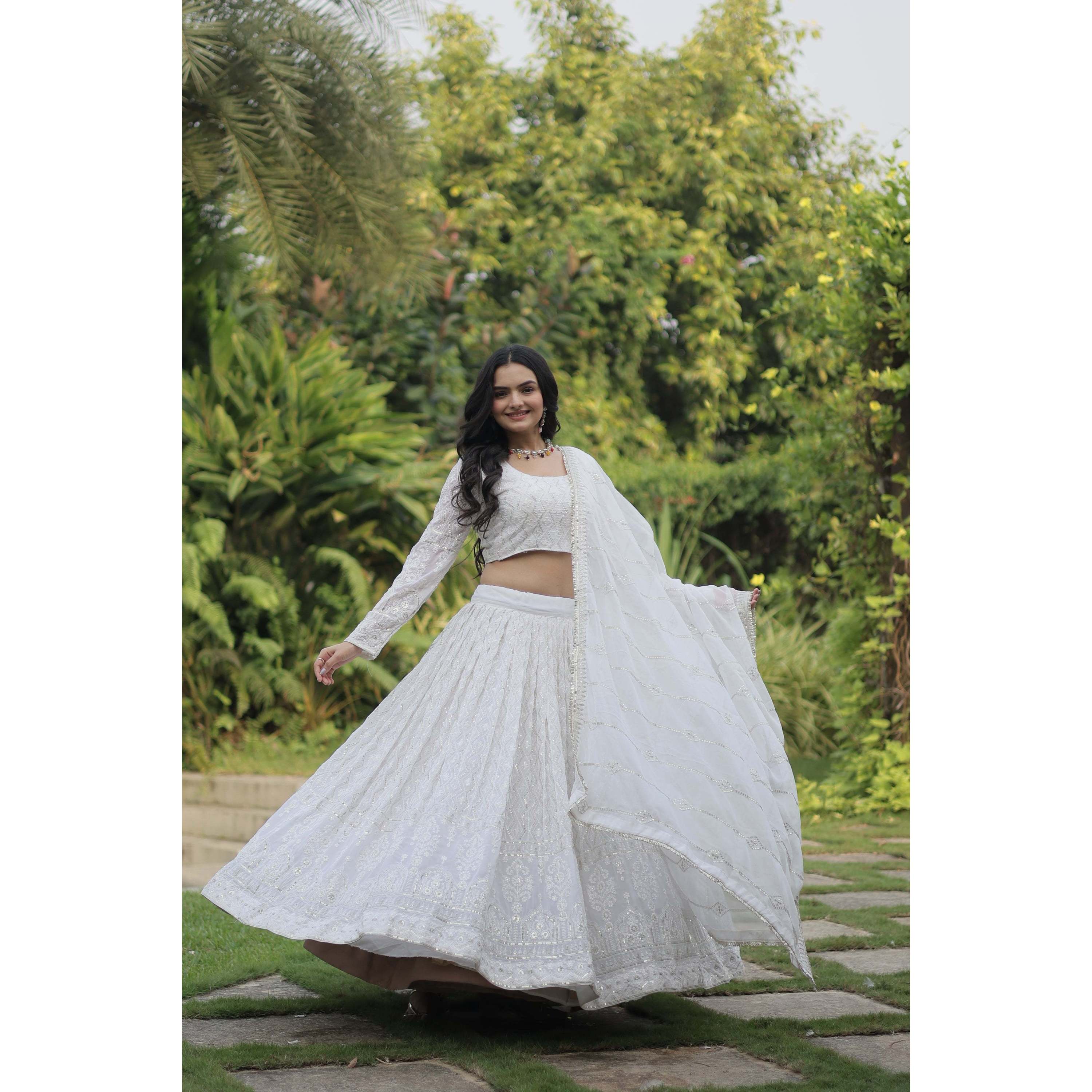 White Desinger Lehenga Choli