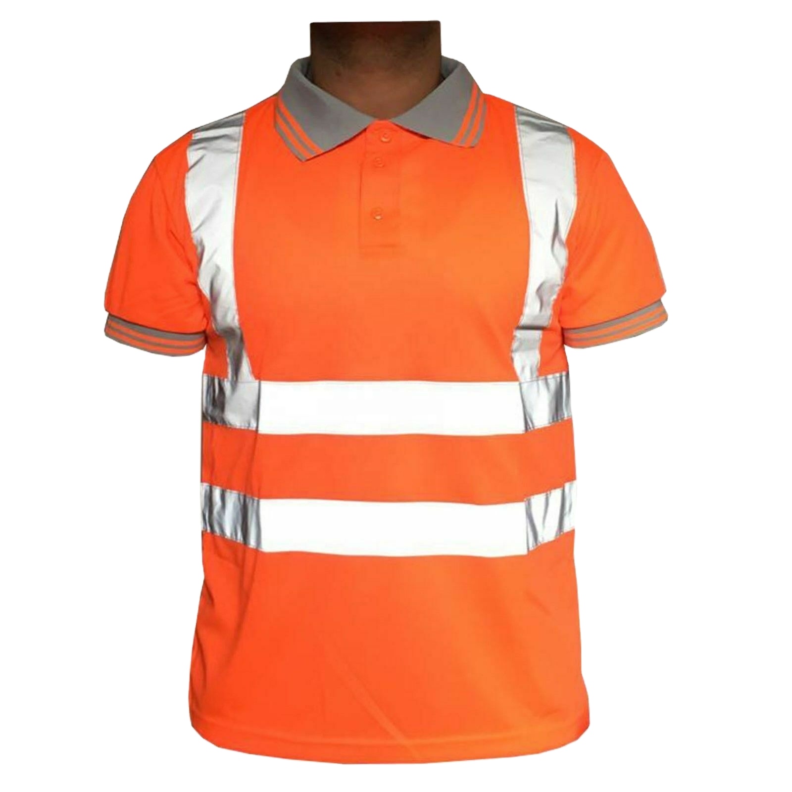 Top Long Sleeve T-Shirts Reflective Tape Safety Security Work Wear Jumper Tops