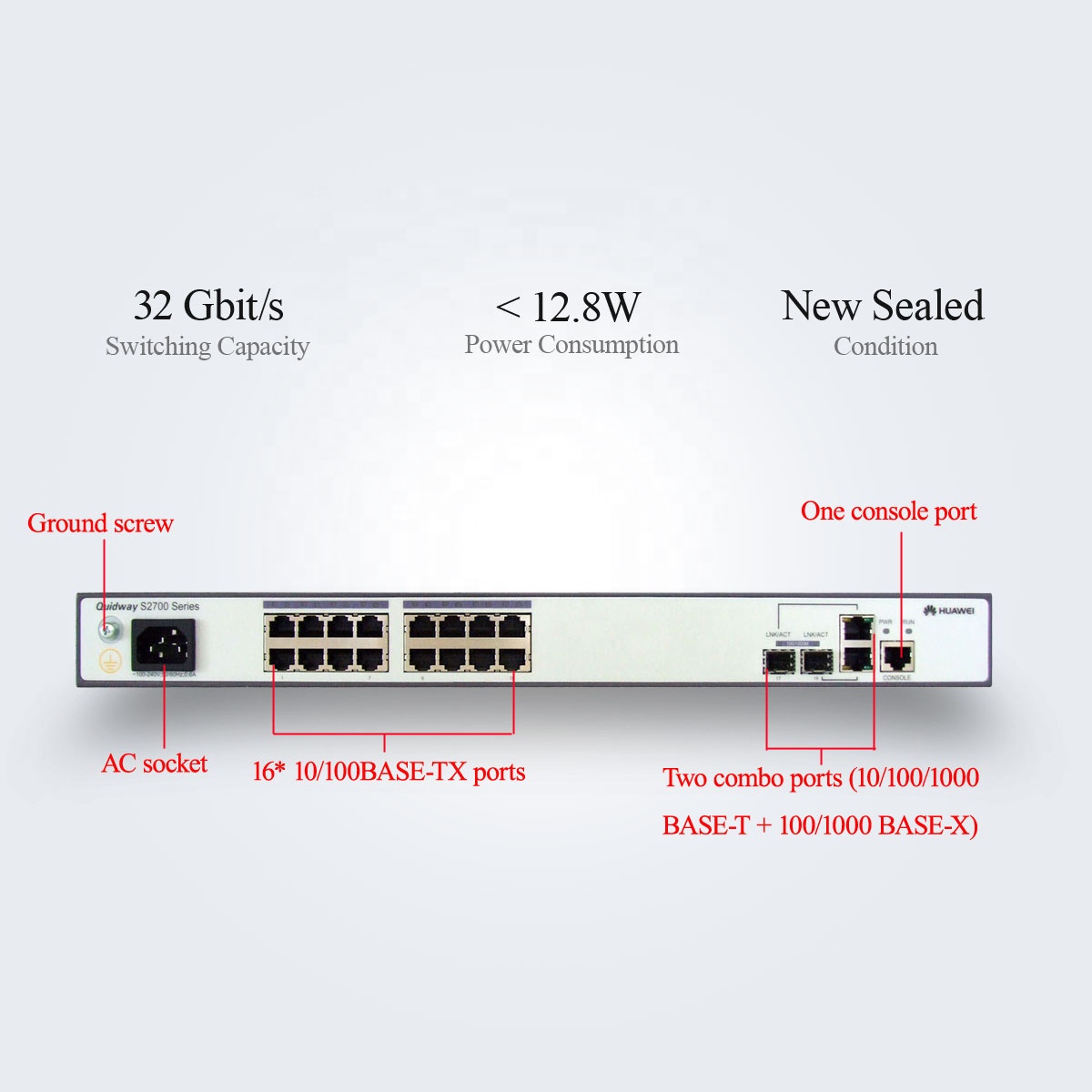 Оригинальный Новый S2700-18TP-EI-AC Gigabit кампус коммутатор доступа сети переменного тока