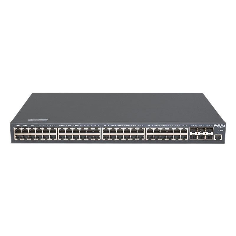 BDCOM S3954 L3 48-портовый гигабитный управляемый коммутатор Ethernet 6 портов 10G Uplink, Штабелируемый, горячая замена блока питания, корпоративной сети