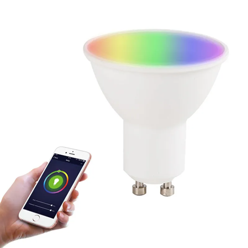 Smart Phone Remote Control Lamp Tuya Smart WiFi GU10 Light Bulb WiFi LED Spotlight Bulb 5W