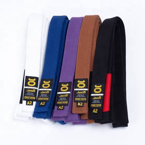 EXCELLENT QUALITY BRAZILIAN JIU-JITSU PEARL WEAVE BELT / CUSTOM EMBROIDERY LOGO BJJ BELT