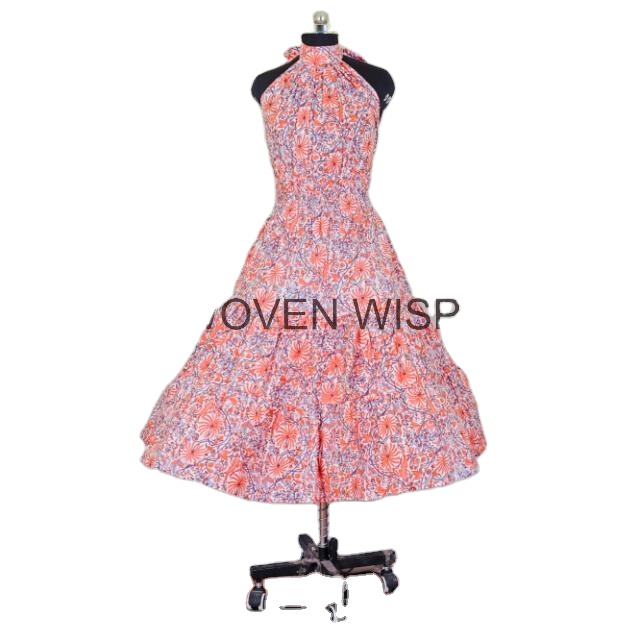 Casual Dresses women's clothing 2024 sleeveless robe gowns for women long bodycon dresses women indian Cotton Floral Dress