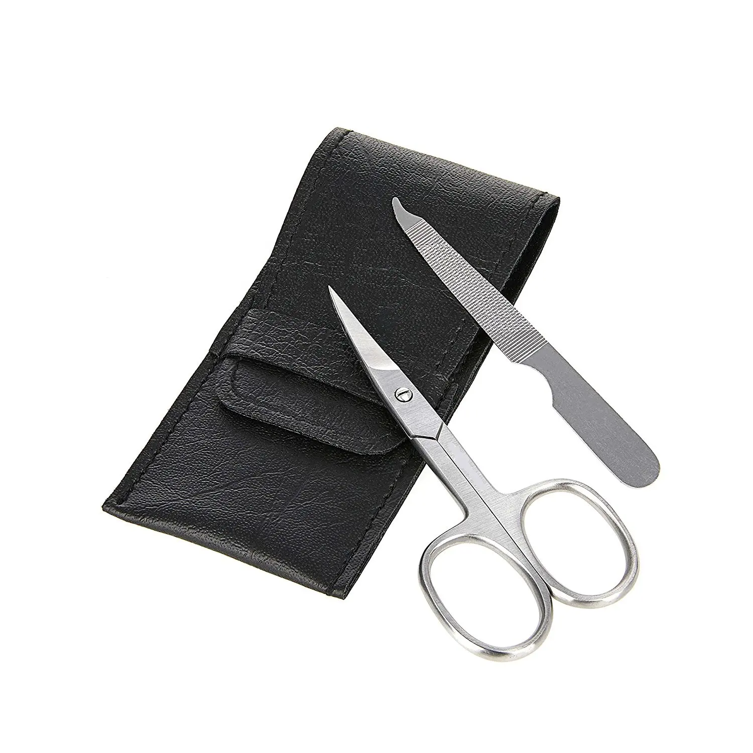 Manicure Nail Scissors & Nail File with Leather Case