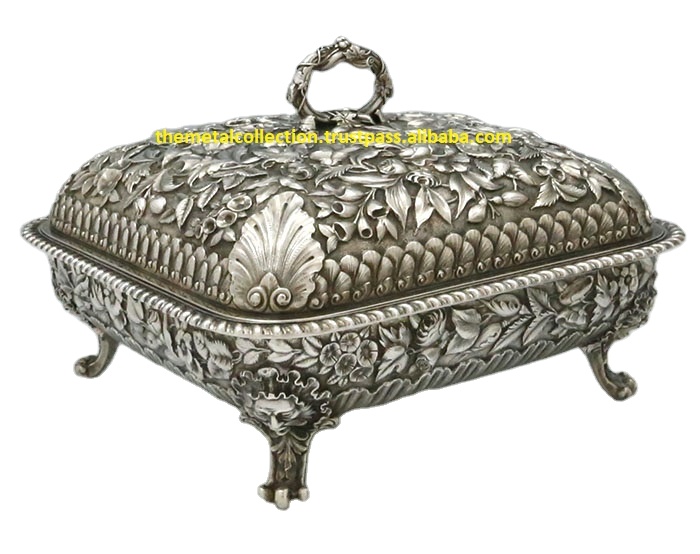 Creative Serving Tureen for Kitchenware Dinnerware Serving Dish & Bowl Silver Color Customized Size Brass Serving Tureen