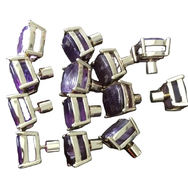 Amethyst gemstone silver cufflinks