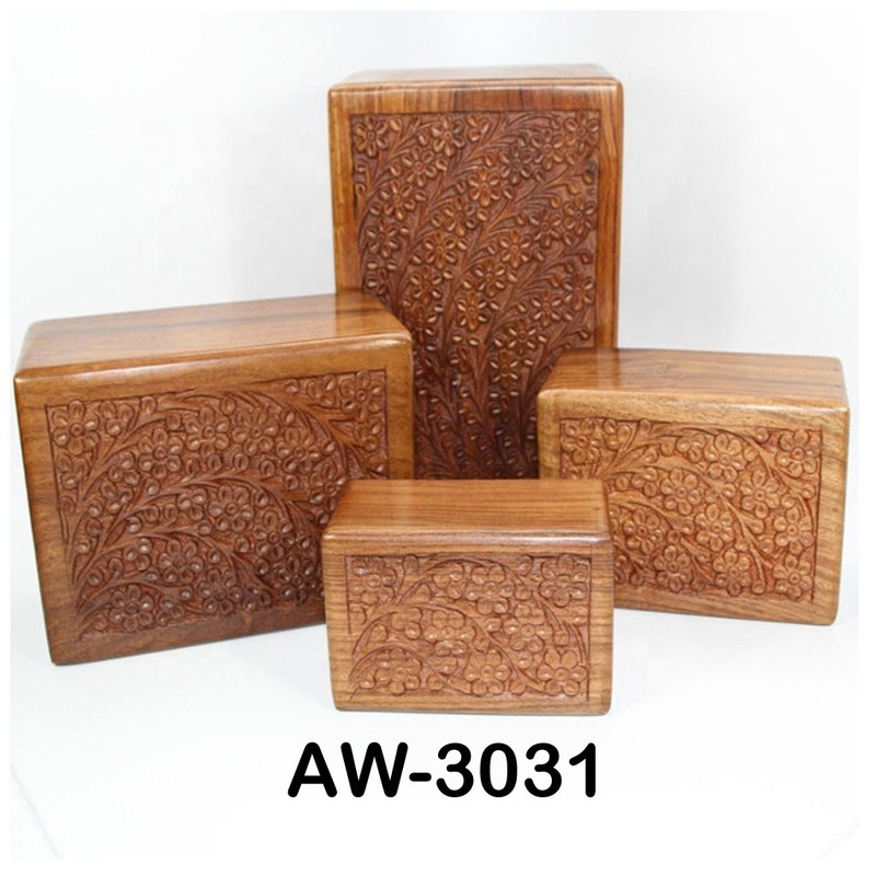 Latest Solid Rosewood Hand Carved Wooden Urn Tree of Life Wooden Memorial Ashes Urns at Wholesale Price