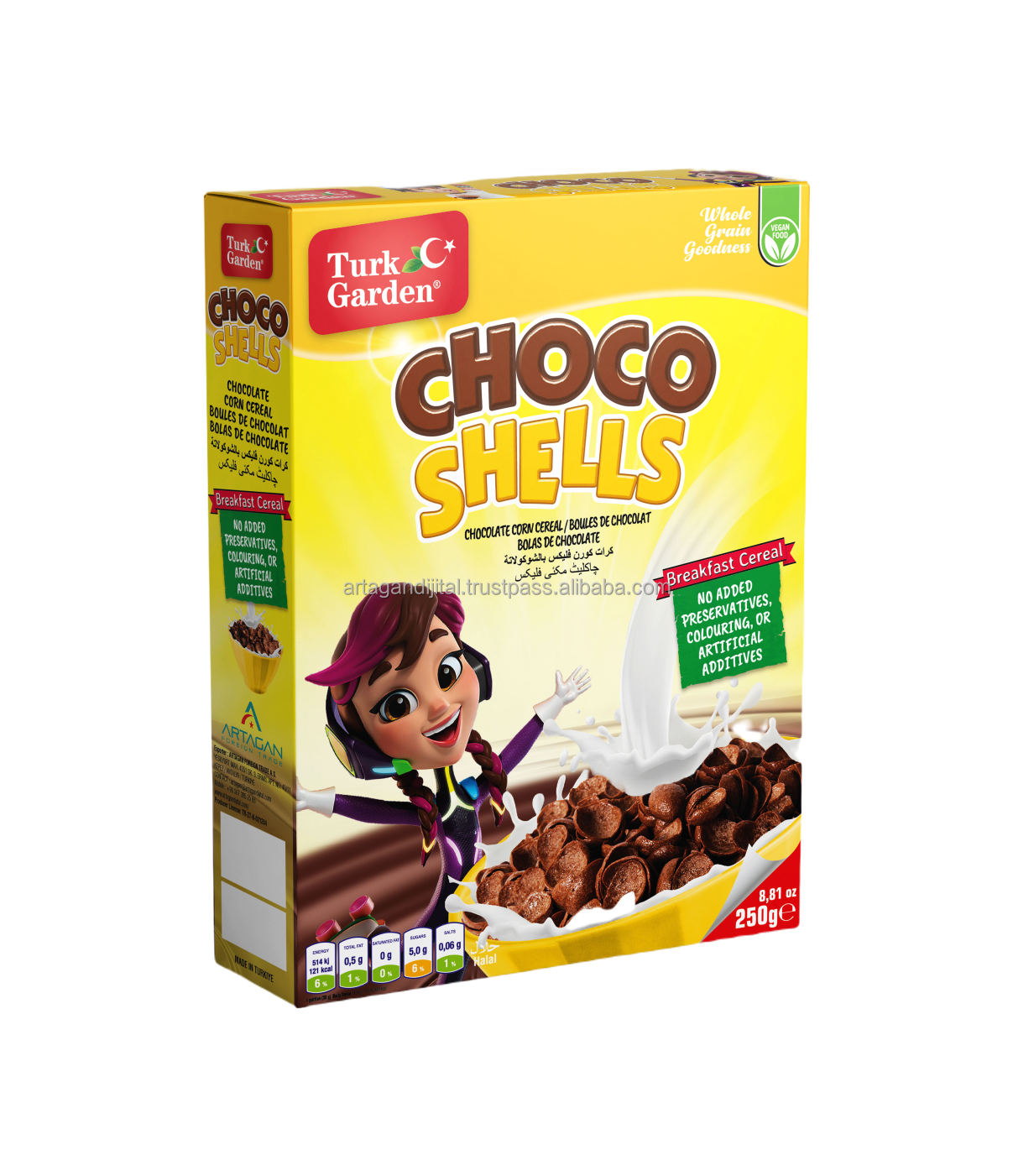 Высококачественные злаки для завтрака Choco Shells