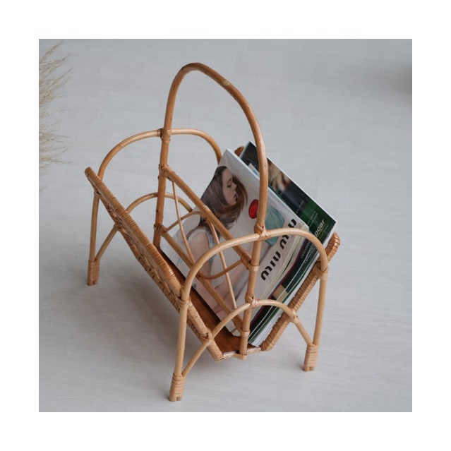 Top selling handicraft rattan magazine holder office storage for home decoration