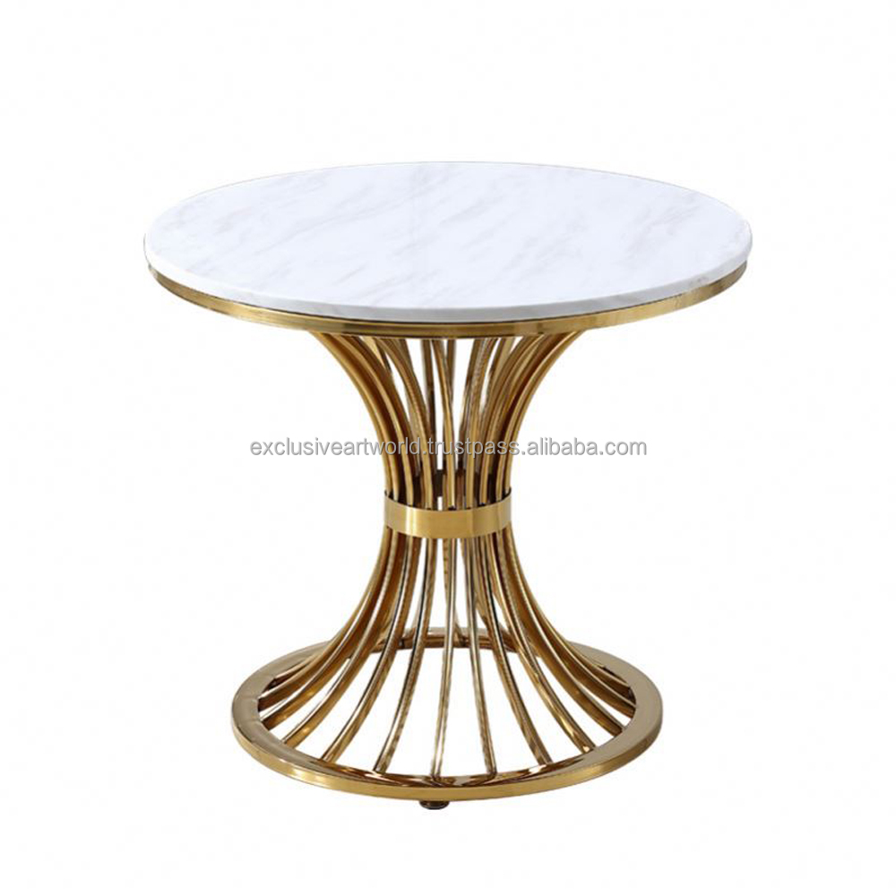 Hot Selling Round Metal And Marble Coffee Tables Modern Style Affordable Coffee Table Metal And Marble Round Modern Table