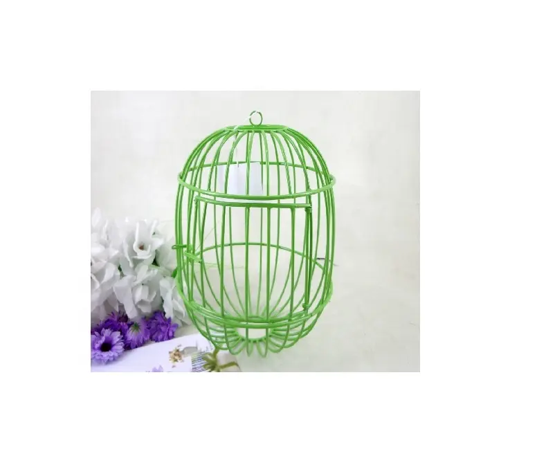 Modern Green Color Luxury Iron Metal Cage Green Powder Coated Finishing