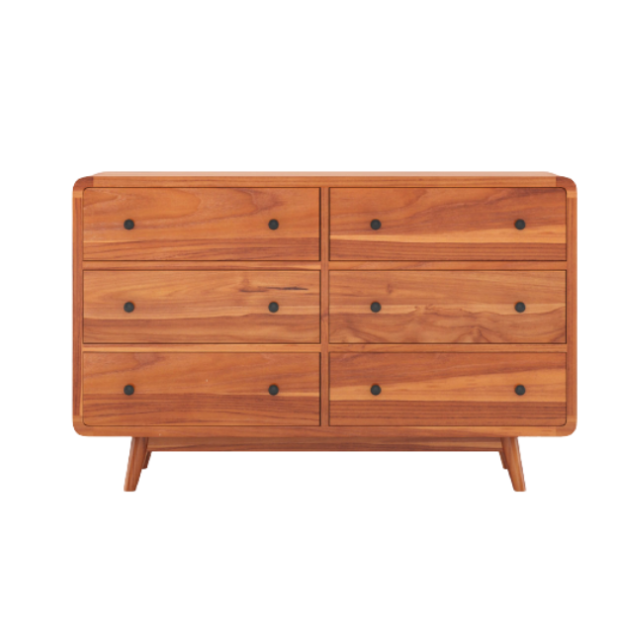 Teak wood drawer modern with 6 drawer storage organizer box dresser bedroom and living room use for sale