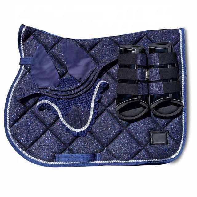 Horse saddle pad quilted Horse wear custom logo Top Quality Glitter All purpose /Dressage Saddle Pads