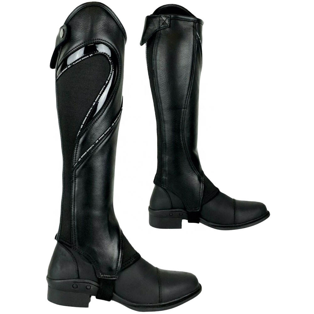 Half Chaps Black Leather Horse Riding Adults Fashion Wears Different Designs Different Colors