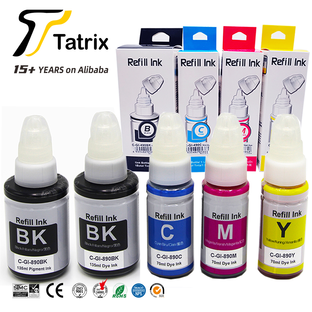 Tatrix RTS GI890 GI 890 GI-890 пополнения чернил совместимый цветной водная бутылка пополнения чернил GI-890 для Canon PIXMA G1800 G4800