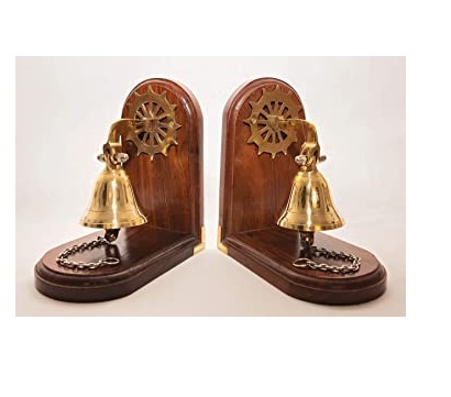 Brass Bell Made Premium Quality New Book End For Office Home Table Top Book Stopping Use Book Stopper Holder Bookend