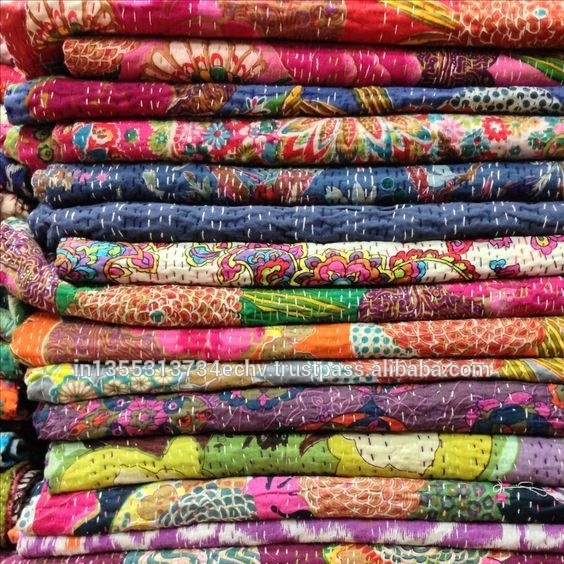 Винтажное одеяло Kantha, качественное Двустороннее хлопковое одеяло/пледы/богемное покрывало оптом