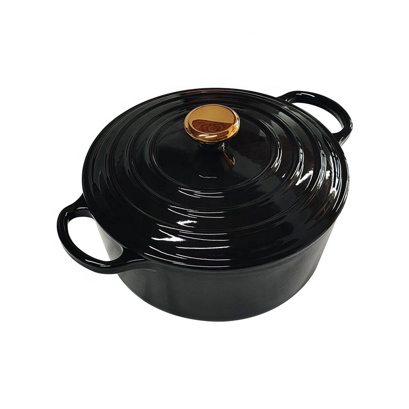 Customized New Design Premium non stick enamel casserole cast iron cooking pot enameled dutch oven with lid