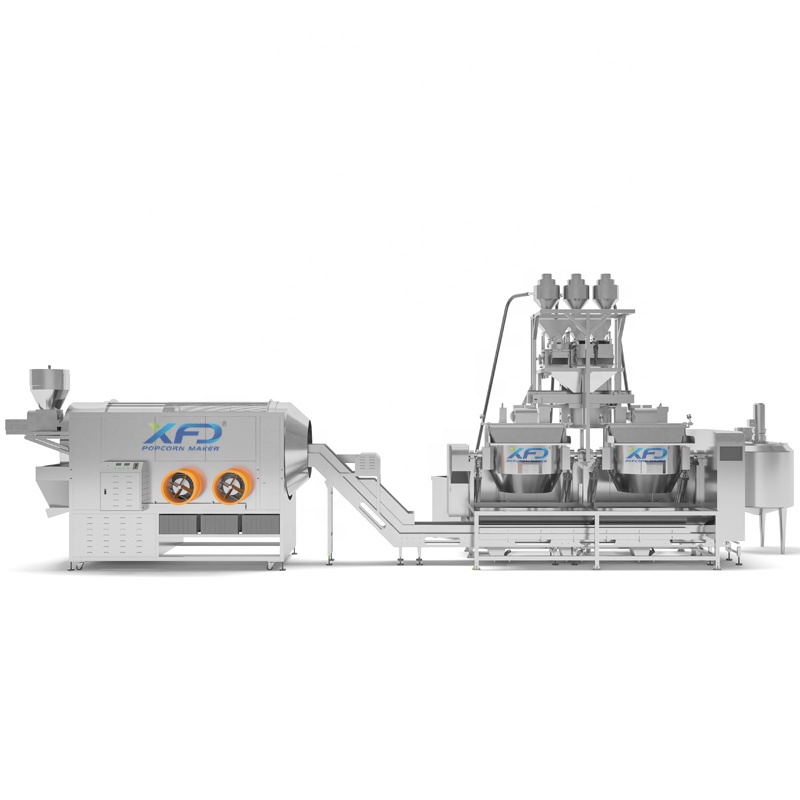 Fully Automated Industrial Popcorn Production and Coating Line Factory Industrial Popcorn Machine