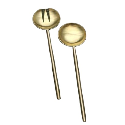 Wholesale Brass Salad Servers Set Customized Designed Matte Finished Long Size For As Tongs To Serve Salad Royal Flatware