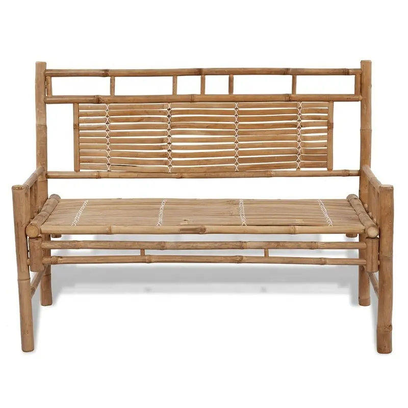 Manufacturing high quality outdoor bamboo bench with backrest made in Vietnam