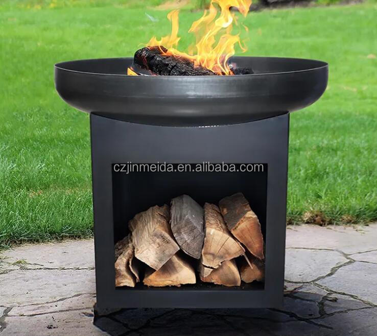 Dia80 Top Seller Log wood Storage Charcoal Burning Fireplace Heater Stoves For Garden Patio