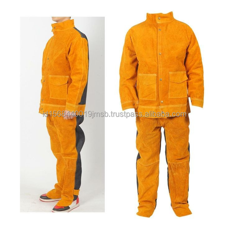 Professional Top Selling Custom Logo Factory Leather Welders Mig Tig Jacket full Suit Protective Welding Suit ODM