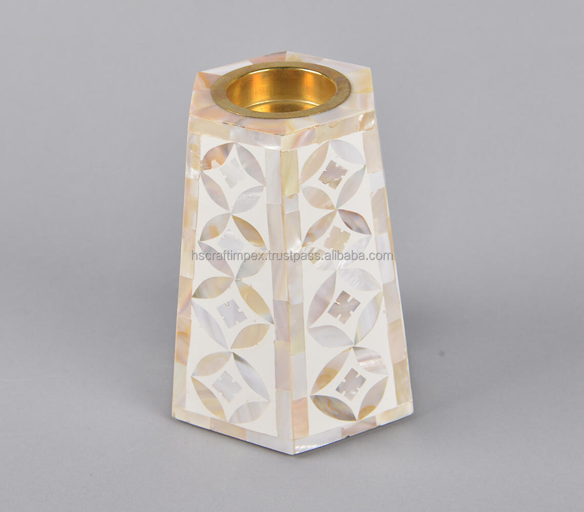 Handmade burner wood and mother of pearl wax melt incense bakhoor burner