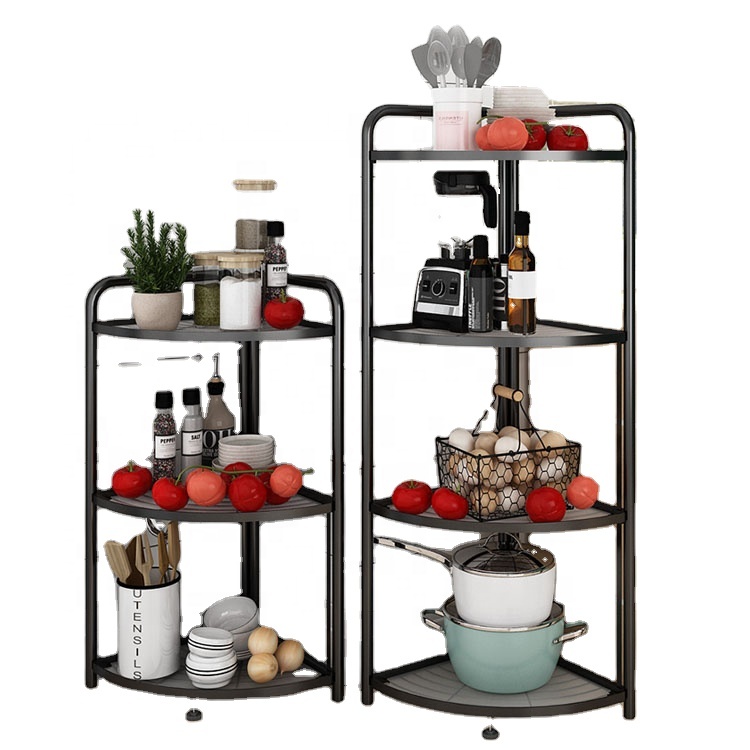 Multi Layer Pot Rack Storage Organizer Stainless Steel Shelves Folding Corner Shelf