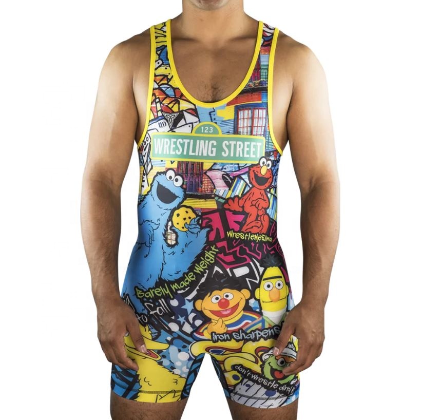 Sports Sublimation Wrestling Wear Cheap Custom Wrestling Singlet For Men