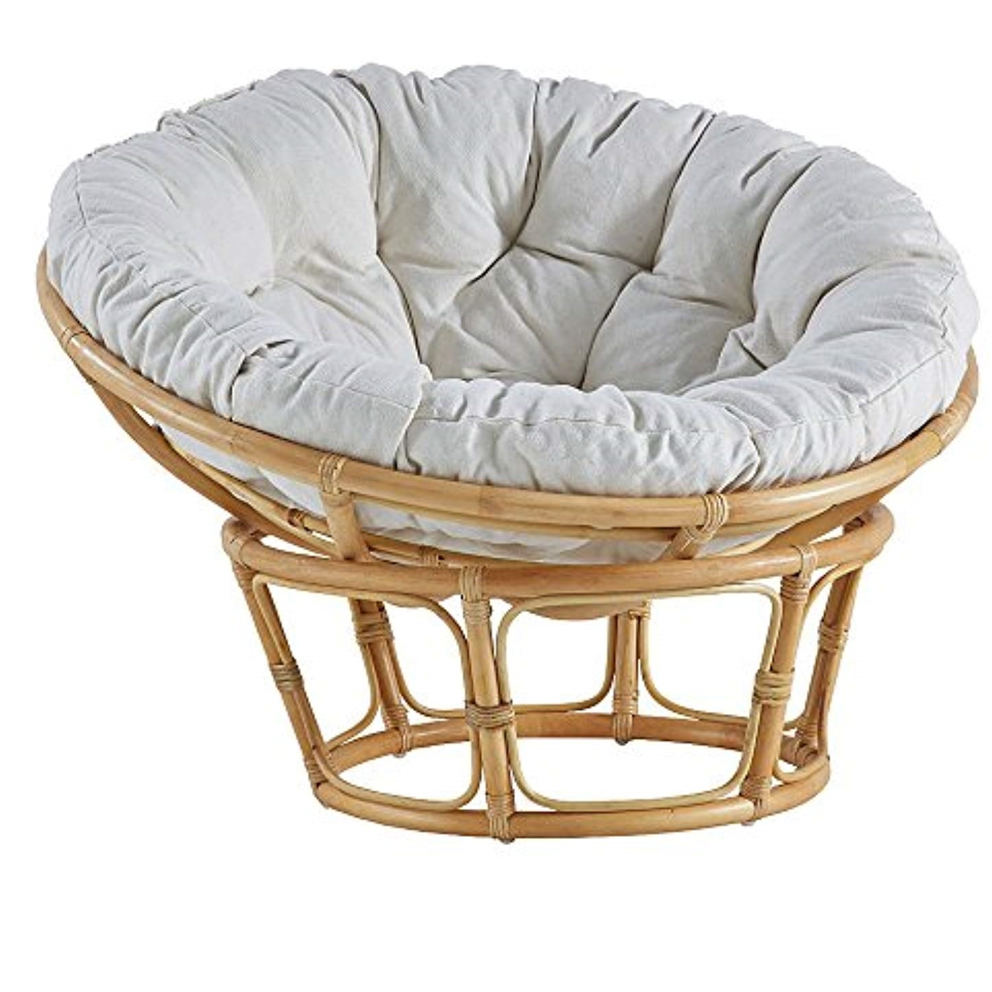 Classic Handwoven Rattan Papasan Swivel Chair with Modern Look Home Living Room Furniture