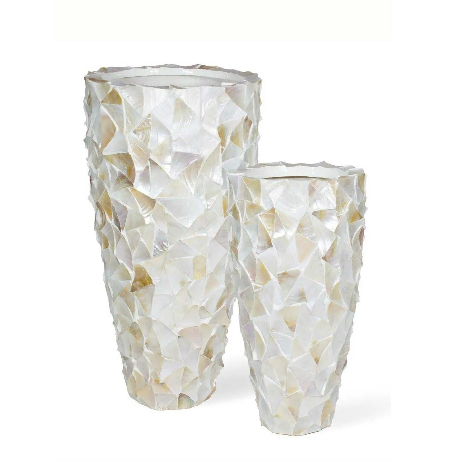 High quality Factory in Viet Nam Mother of pearl Floor Vase Handmade Mother of pearl Shell Vase White Seashell Vase Netherlands