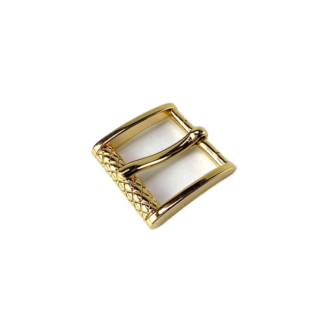 fancy checkered pattern 20mm pin buckle in gold buckle
