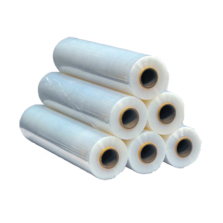 Лучшая цена для 23mic x 500 мм x 50 кг прозрачная машина рулон LLDPE стрейч-пленка Jumbo рулон паллет стрейч-пленка