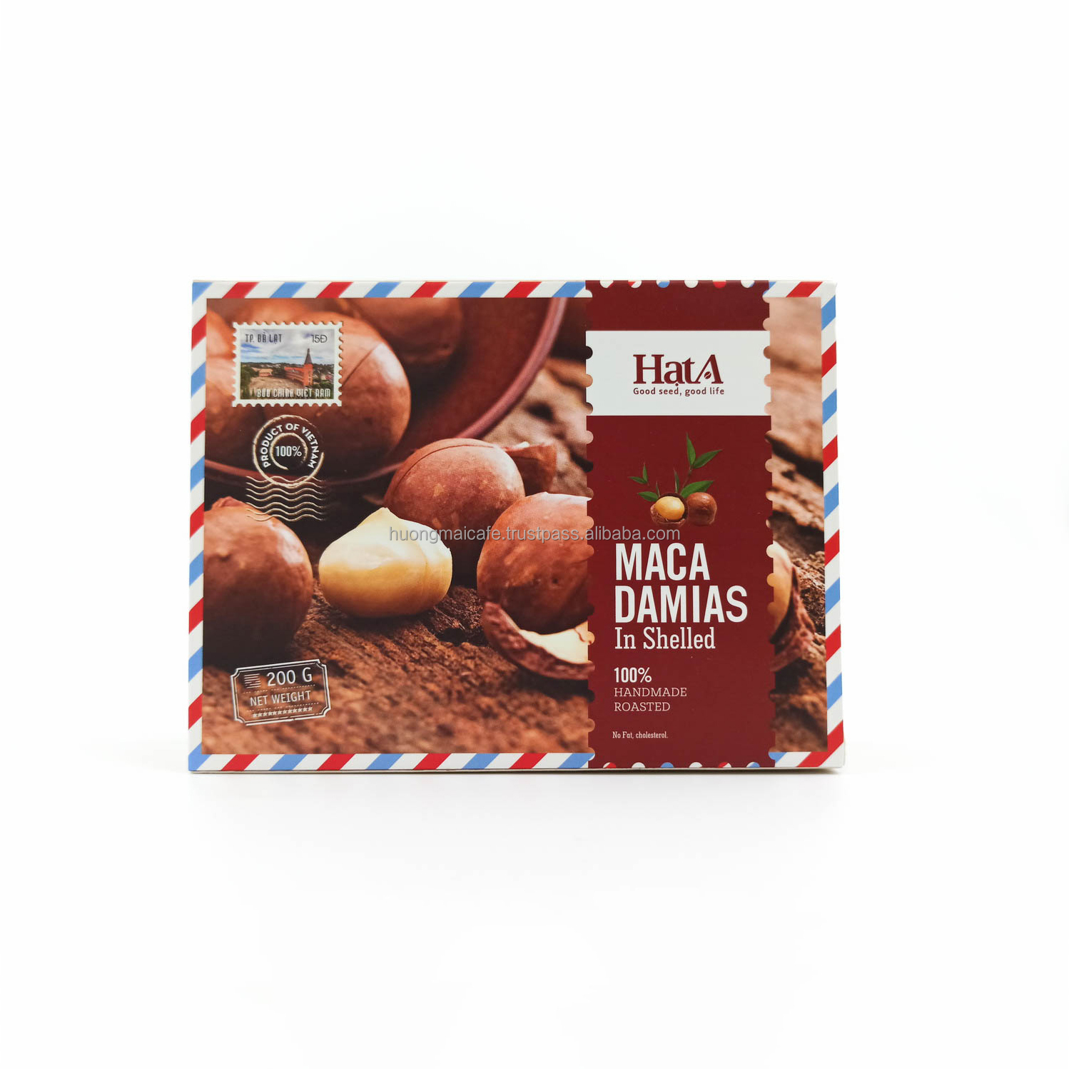 Высококачественные органические орехи макадамии из Вьетнама box 200g - Hat A Cafe Brand-продукция из Вьетнама