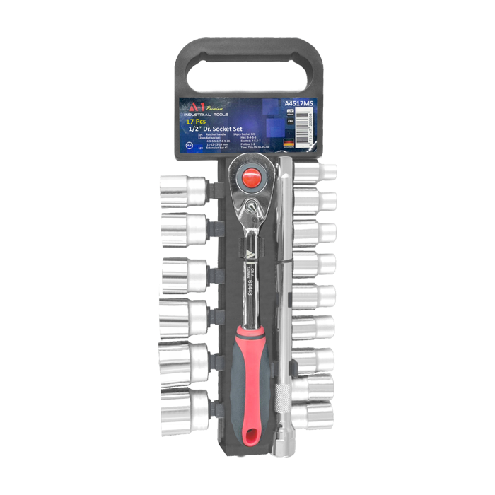 A-1 Hot Selling Hand Tools 17 Pcs 1/2 inch Socket Set Socket Wrench Set