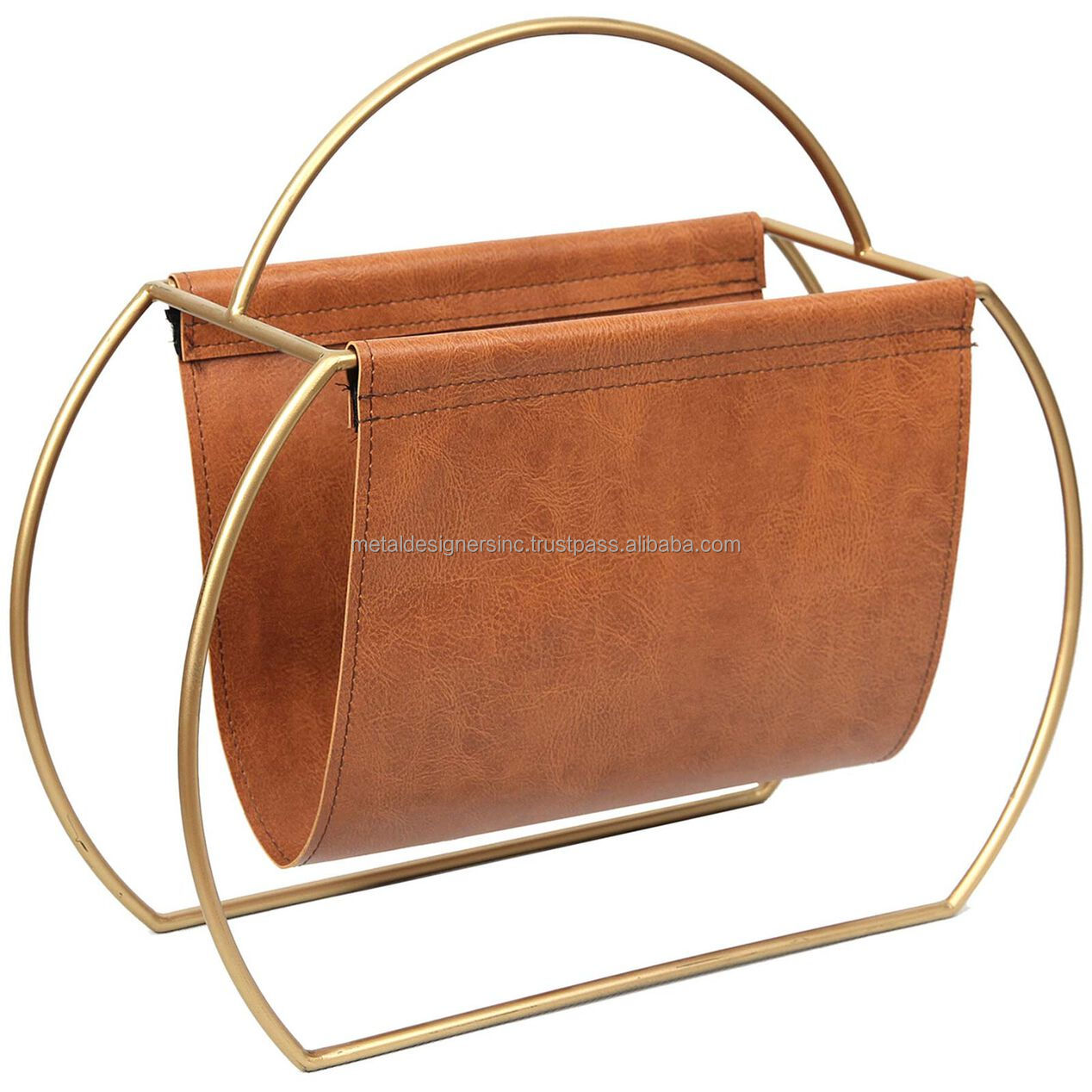 Metal and Leather Magazine rack