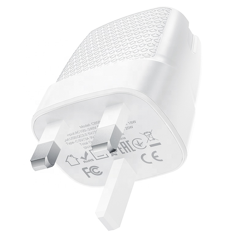 C85B выдающийся PD20W QC3.0 зарядное устройство вилка стандарта Великобритании