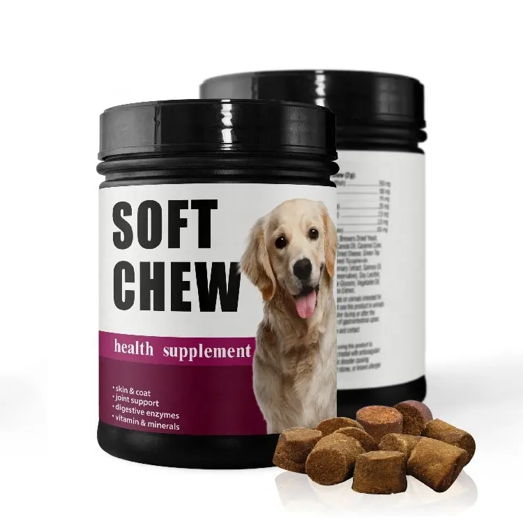 OEM & ODM pet probiotic dog vitamin supplement dog chew Muscles Builder Nutritional Immune Support High Protein
