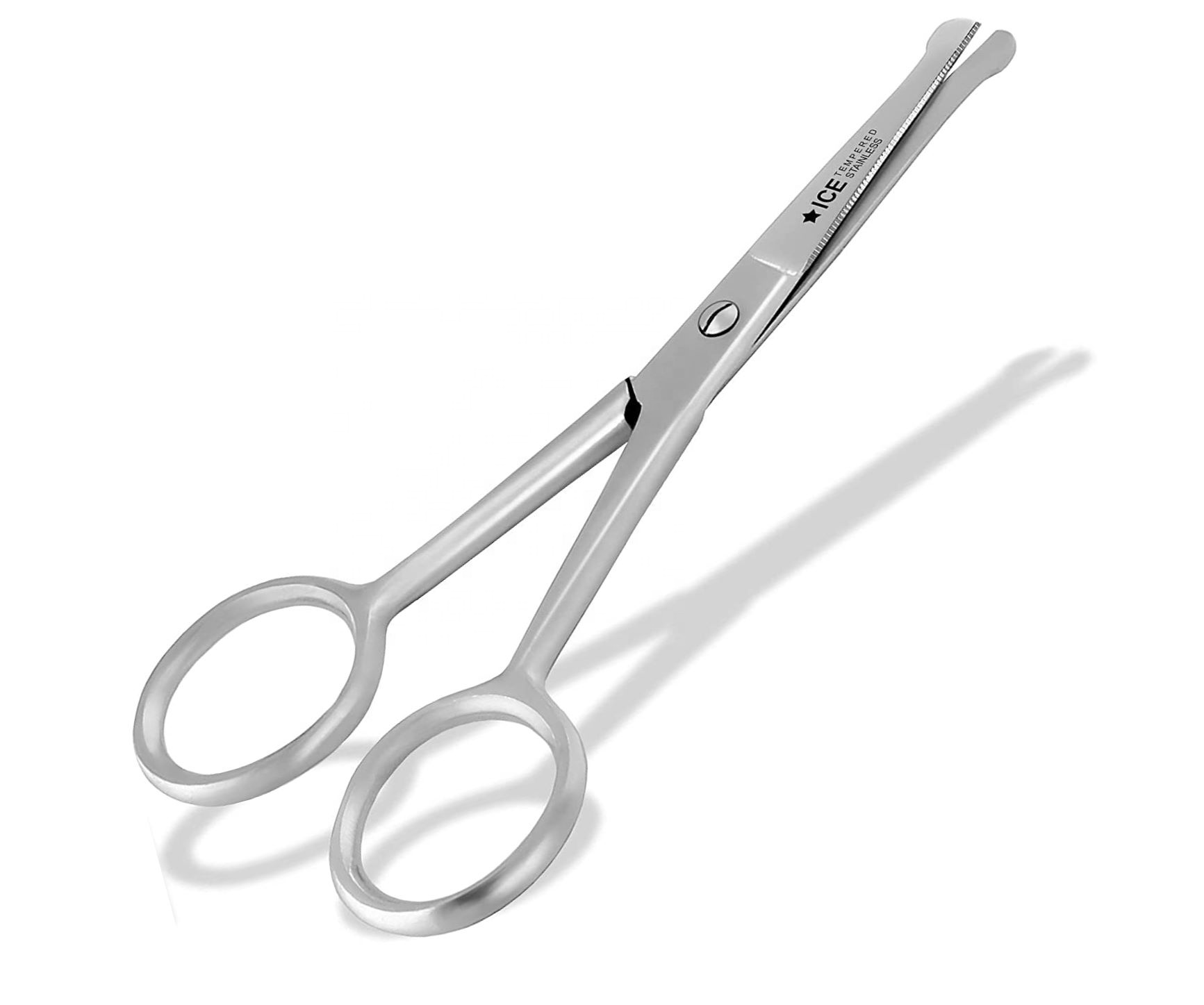 Beard Scissors with Leather PU Pouch Moustache Scissors Nose Hair Scissors